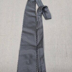 Bachrach Tie Mens Silk Necktie Black White Oval Dot Jacquard Made in Italy